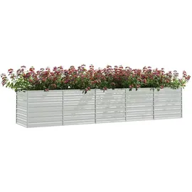 vidaXL Garten-Hochbeet verzinkter Stahl rechteckig 400 x 80 x 77 cm Silber