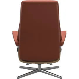 Stressless Relaxsessel STRESSLESS "View", rot (henna paloma), B:82cm H:109cm T:81cm, Leder PALOMA: PALOMA ist ein durchgefärbtes Semianilin-Möbelleder mit natürlicher Narbung., Sessel, Relaxsessel, mit Cross Base, Größe S, M & L, Holzakzent Eiche