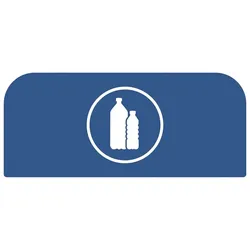 Hinweistafel aus verzinktem Stahl für Rubbermaid Recycling-Station Kunststoff | 57 Liter | Blau von PROREGAL
