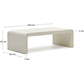 Kave Home Couchtisch Aiguablava 65 x 135 cm Zement Weiß