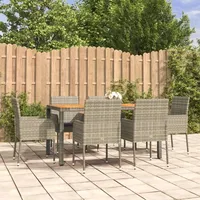 vidaXL Garten-Essgruppe 7-tlg. Grau