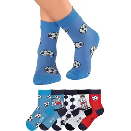 H.I.S. Socken H.I.S, Mädchen, Gr. 35-38, bunt, Baumwolle, Elasthan, Polyamid, unifarben, elastisch, Socken Socken Strümpfe Lange Socke, mit Fußballmotiven