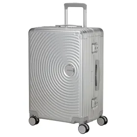 American Tourister Soundbox Alu 4-Rollen Cabin 68 cm / 73 l grau/silber