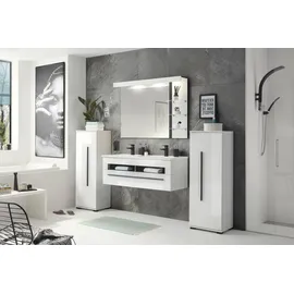 Home Affaire Cantara Halbhochschrank 45 x 126 x 35 cm Weiß MDF/Metall