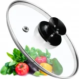 Kadax Topfdeckel, Universaldeckel aus Glas mit Schwarzmatt griff, 16 cm