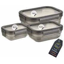 ENGELLAND Frischhaltedose grau 0,2 l, 0,5 l, 1,0 l 3-teiliges Set