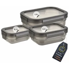 ENGELLAND Frischhaltedose grau 0,2 l, 0,5 l, 1,0 l 3-teiliges Set