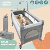 all Kids United Baby-Reisebett Kinderreisebett Kinderbett GREY - Grau