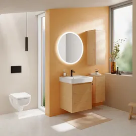 Geberit Renova Plan Seitenschrank, mit einer Tür, 33x65x29,7cm, Eiche natur / Melamin Holzstruktur