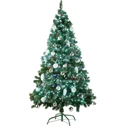 Weihnachtsbaum künstlich mit Zapfen und Metallständer 180cm - grün