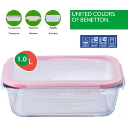 Benetton - Rechteckiges, hermetisches 1,0-l-Borosilikat