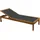 miliboo NAVEEN Sonnenliege 200 x 60 x 30 cm Dunkelgrau