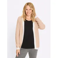 Sieh an! Strickjacke in Beige-Ecru-Gemustert 50