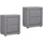 Homestyle4u Nachttisch 2er Set Nachtschrank Grau Stoff