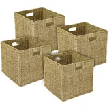 HMF Aufbewahrungskorb, Korb geflochten aus Seegras, passend für Kallax, 32 x 34,5 x 32 cm
