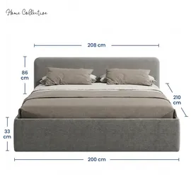 home collective Polsterbett 200 x 200 cm Grau