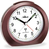 Atlanta Funkwecker ohne Ticken mit Licht Snooze Leuchtzeiger Analog - 1856/3 (Braun)