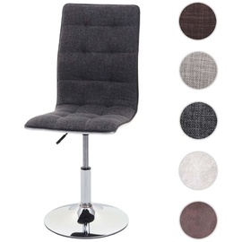 Mendler Esszimmerstuhl HWC-C41, Stuhl Küchenstuhl, höhenverstellbar drehbar, Stoff/Textil grau