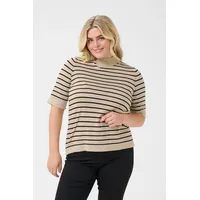 KAFFE CURVE Strickpullover KClizzy Feather Gray / Black Stripe XL