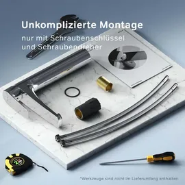AM PM Waschtischarmatur Hoch, Wasserhahn Bad Waschbecken Armatur Einhebelmischer Badarmatur, Mischbatterie für Badezimmer, Aufsatzwaschbecken