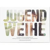 Jugendweihe Einladungen selbst gestalten - Fotoschrift - Weiß | Wunderkarten.de