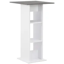 vidaXL Bartisch 60 x 60 x 110 cm Weiß/Anthrazitgrau
