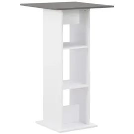vidaXL Bartisch 60 x 60 x 110 cm Weiß/Anthrazitgrau