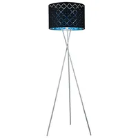 GLOBO RGB LED Stehleuchte, Textil, schwarz, gold, 3-Beinig, H
