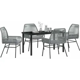 vidaXL Garten Essgruppe 5-tlg. Grau