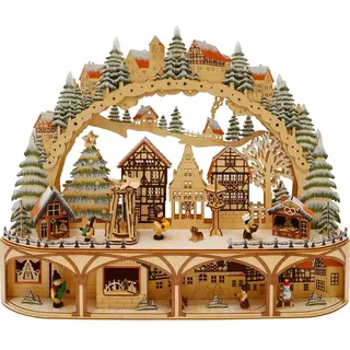 Hti-Living HTI-Living, Weihnachtsbeleuchtung, LED Schwibbogen Weihnachtsmarkt