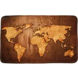 Sanilo Badteppich World Map Braun 50 x 80 cm