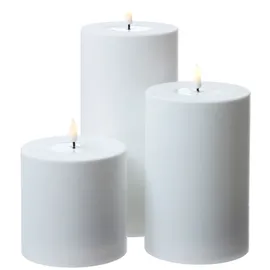 Deluxe Homeart MIA LED Stumpenkerze 15 cm 10 cm weiß