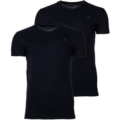 GANT Herren T-Shirt, 2er Pack - V-Ausschnitt, V-Neck, kurzarm, Baumwolle Schwarz S