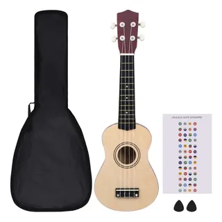 vidaXL Sopran Ukulele Set für Kinder mit Tasche Dunkles Holz 21"