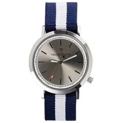 THREAD ETIQUETTE - SPORT - silver / navy & white nato timepiece / 43 MM