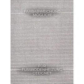ELLE Decoration Design Teppich Dolomite - Moderner Wohnzimmerteppich, Kurzflor, Gestreiftes Muster, Weich, Glamourös, Glanz-Effekt für Wohnzimmer, Schlafzimmer, Flur - Creme Grau, 160x235cm