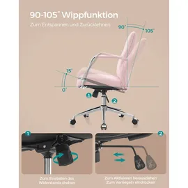 Songmics Bürostuhl Kunstleder Rosa