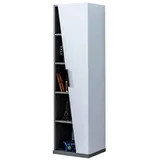 JV Möbel Moderner Bücherschrank Designer Grau-weißes Kinderzimmer Holz Regal