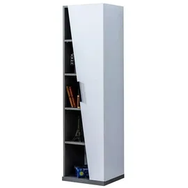 JV Möbel Moderner Bücherschrank Designer Grau-weißes Kinderzimmer Holz Regal