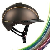 Reithelm MISTRALL-2 Casco Dunkelbraun S-M (55-57cm) + MyStyle Wechselstreifen Casco Hellbraun Größe 1