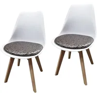 Hti-Living Esszimmerstuhl Atlanta Kunstleder braun/weiß 2er Set