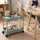 Relaxdays Rollwagen, 2 Etagen, Servierwagen, Küchenwagen, Bad & Büro, Rollregal, HBT 38x39,5x21,5 cm, Bastelwagen, grün