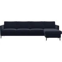 FLEXLUX Ecksofa »Fiore, L-Form, bequem und komfortabel durch hochwertigem Sitzaufbau«, schmale Armlehnen, Kaltschaum, Füße Alu+schwarz blau