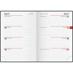 Rido Taschenkalender Perfect/Technik I 10x14cm 1 Woche/2 Seiten Kunststoff Skivertex schwarz 2026