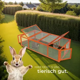 Tectake Freigehege 181 x 90 x 48 cm braun