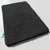 Floordirekt Badematte Sky - Badezimmerteppich - Weicher, dichter Hochflor - Rutschhemmend & Schnell trocknend - Geeignet für Fußbodenheizung - Eckig & Rund (50 x 80 cm, Schwarz)