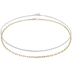 Elli Ketten-Set »Halskette Choker Set Bi-Color Schlangen Gliederkette 925 Sterling Silber« Elli Bunt 40