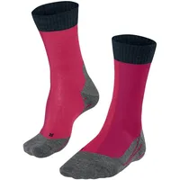 Falke TK2 Explore Damen Wandersocken W SO Wolle Funktionsmaterial antiblasen dick 1 Paar, Rosa rose 8564) - Streifen, 39-40