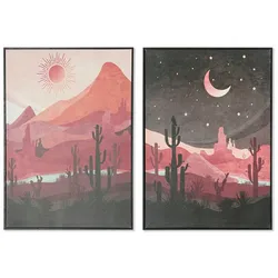 Bild DKD Home Decor Landschaft (2 Stück) (50 x 3 x 70 cm)
