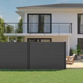 staket pro Gartenzaun STAKET PRO 733 x 180 cm Grau/Schwarz Aluminium